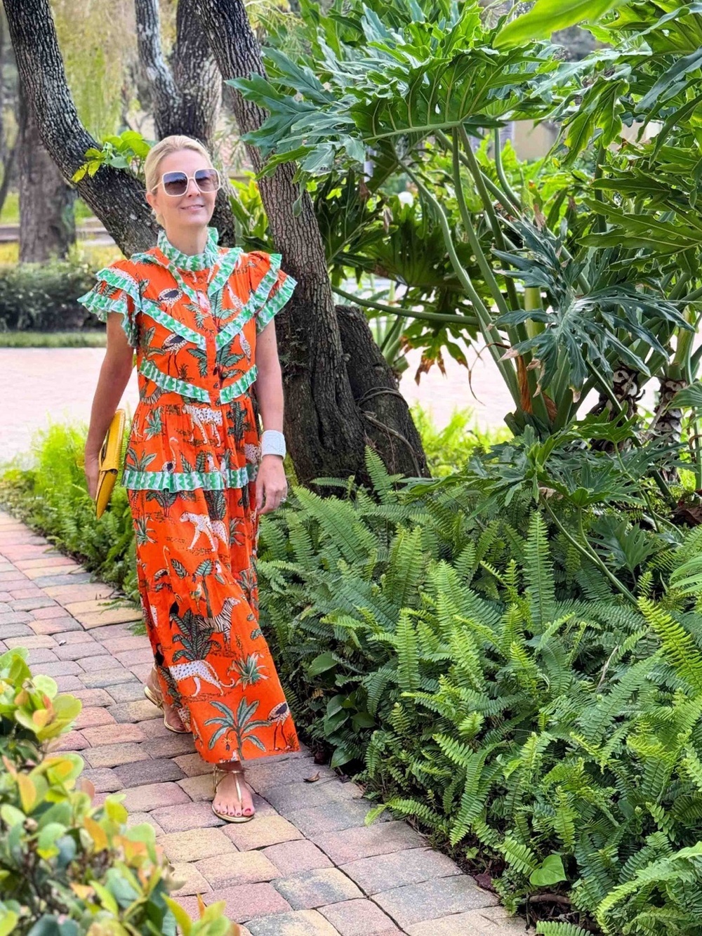 Found Collection: Coosy Sunday Brunch Dress Orange Jungle